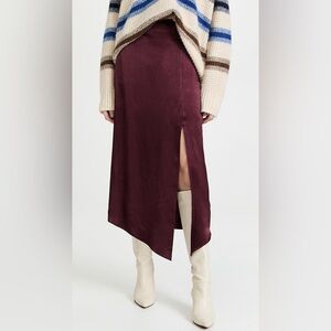 MINKPINK Nador Flounce Satin Slip Skirt